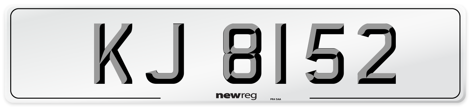 KJ 8152 Number Plate from New Reg